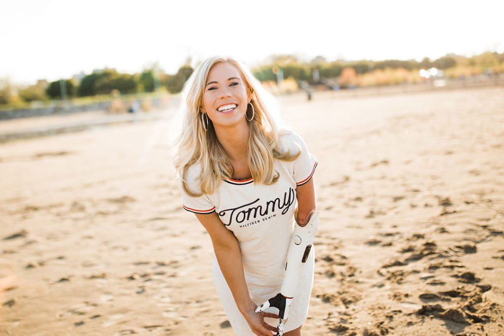 Nicole walking on the beach